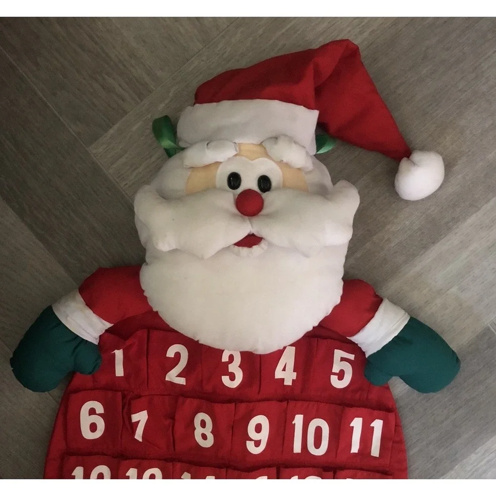Vtg TL Toys Countdown to Christmas Santa Claus Advent Calendar Fabric TL Toys 94